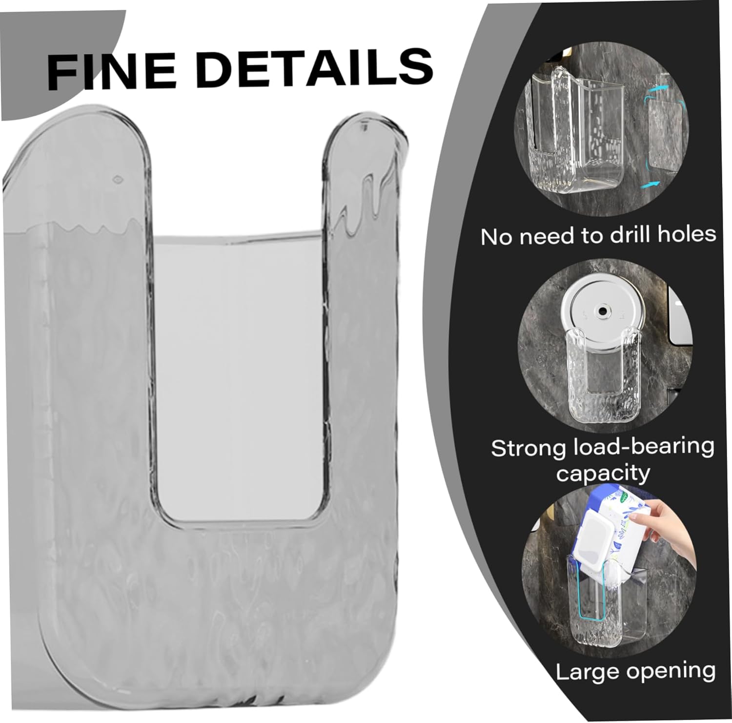 XUEYEGONGJI Wipes Dispenser Wall Mount Transparent Grey