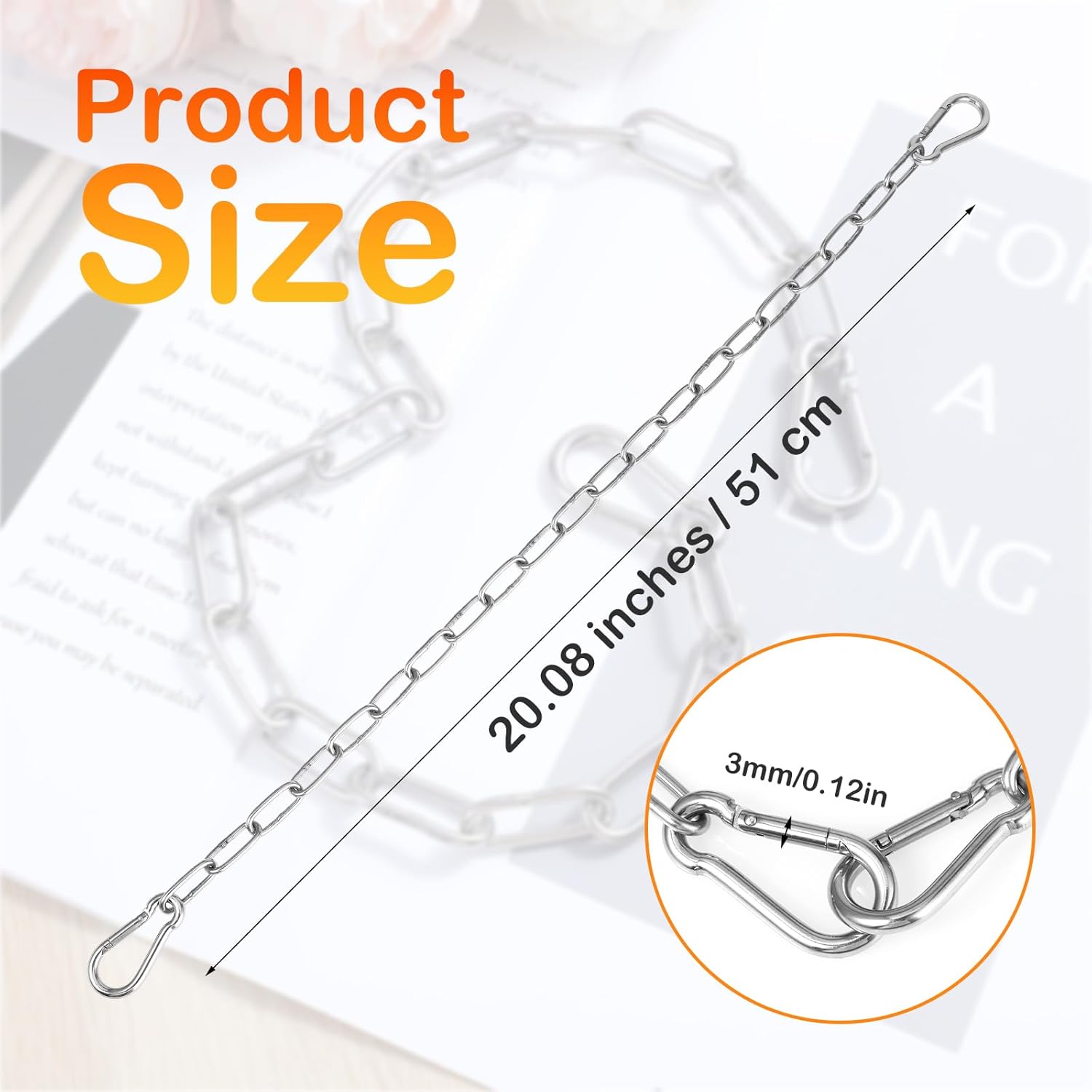 Secure Gate Chain Set with Both-Ended Carabiners