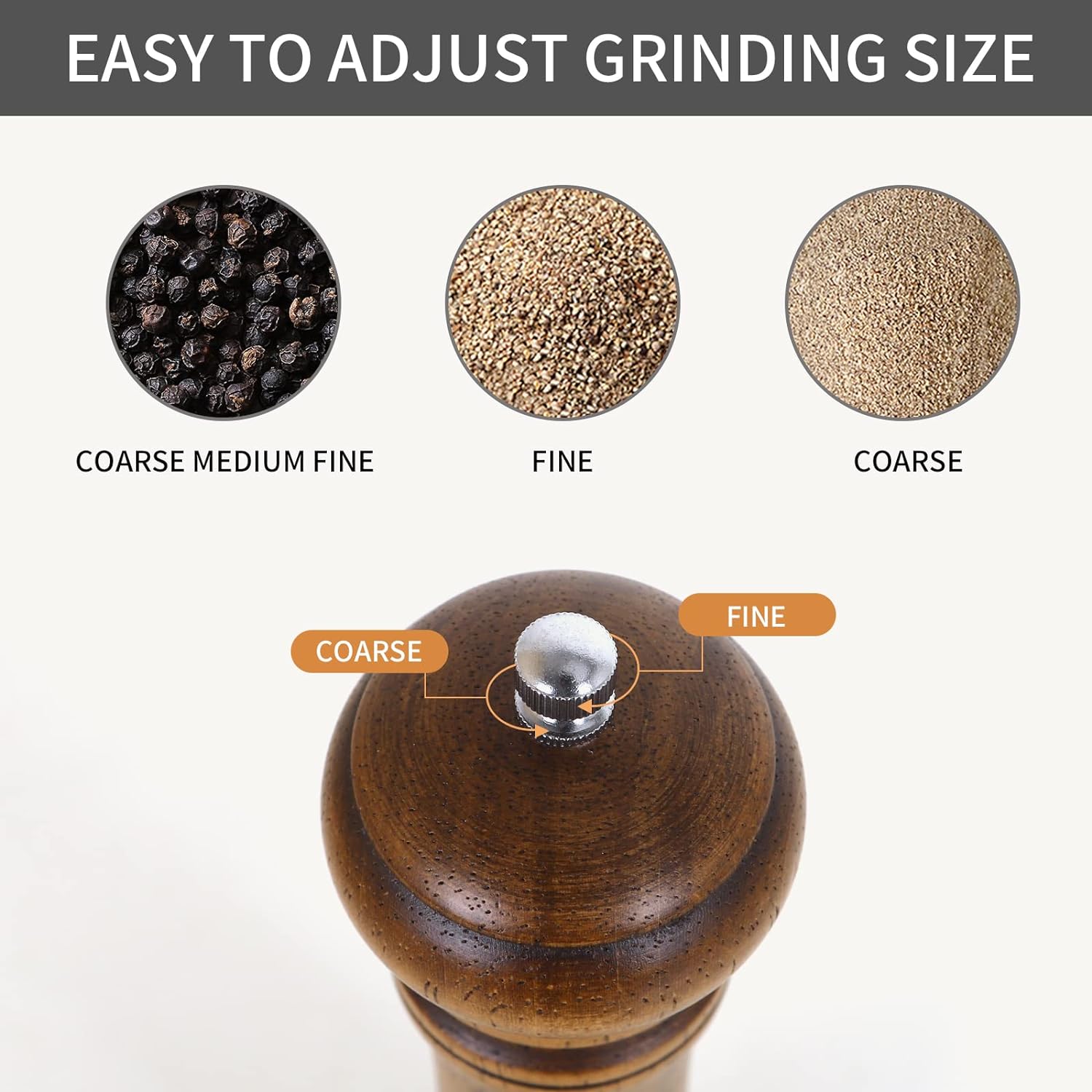 XWXO 10 Inch Pepper Mill with Adjustable Ceramic Rotor 1