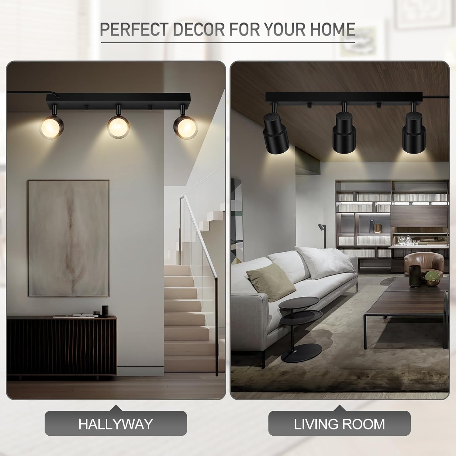 Bricosmocon 3-Light Black Track Lighting Fixture