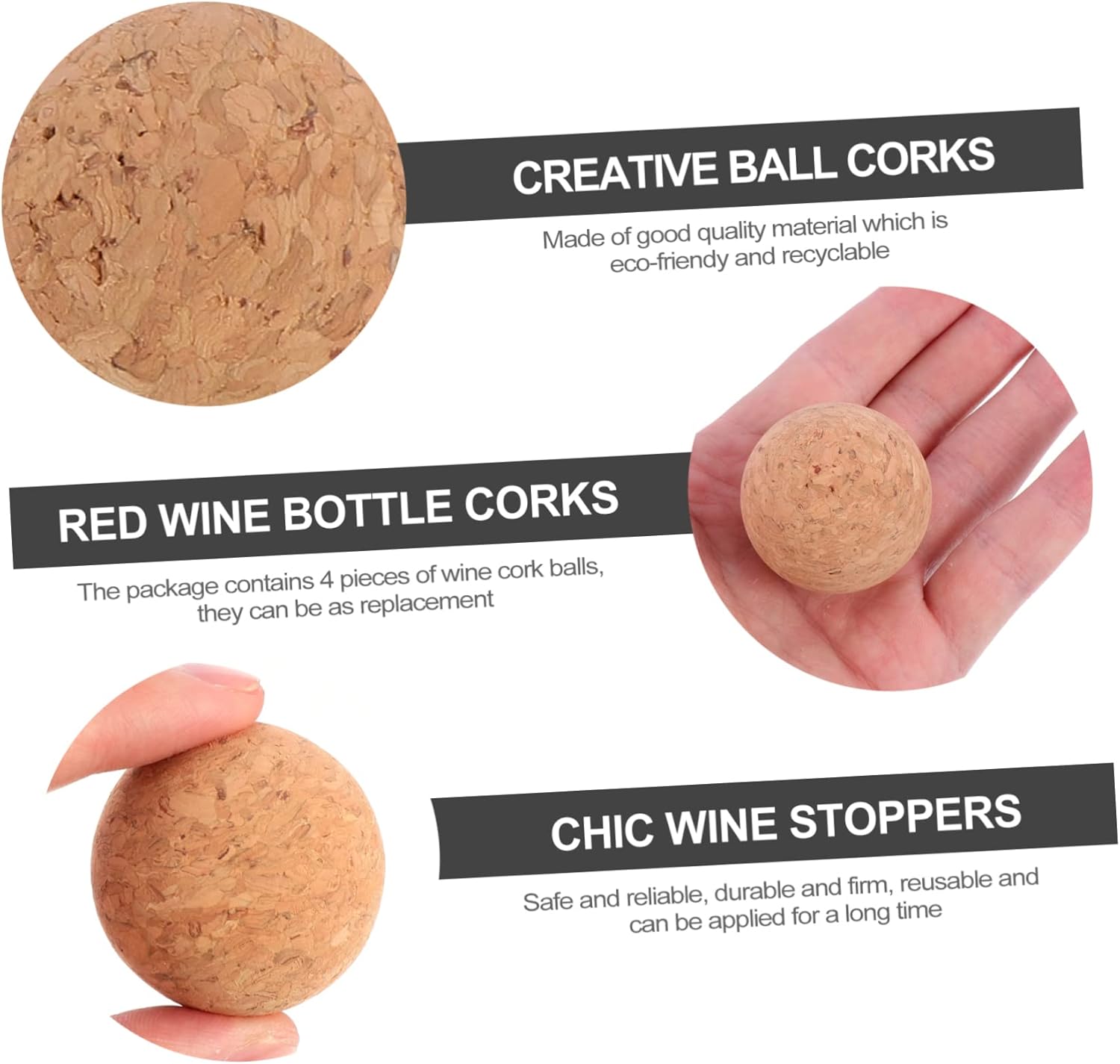 4 Pcs Yellow Wooden Wine Bottle Stopper Tiki Kit