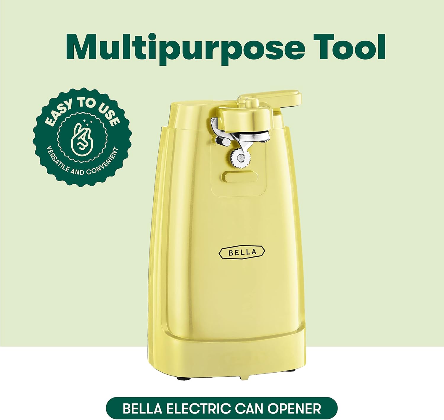 BELLA Electric Can Opener with Knife Sharpener Yellow 1