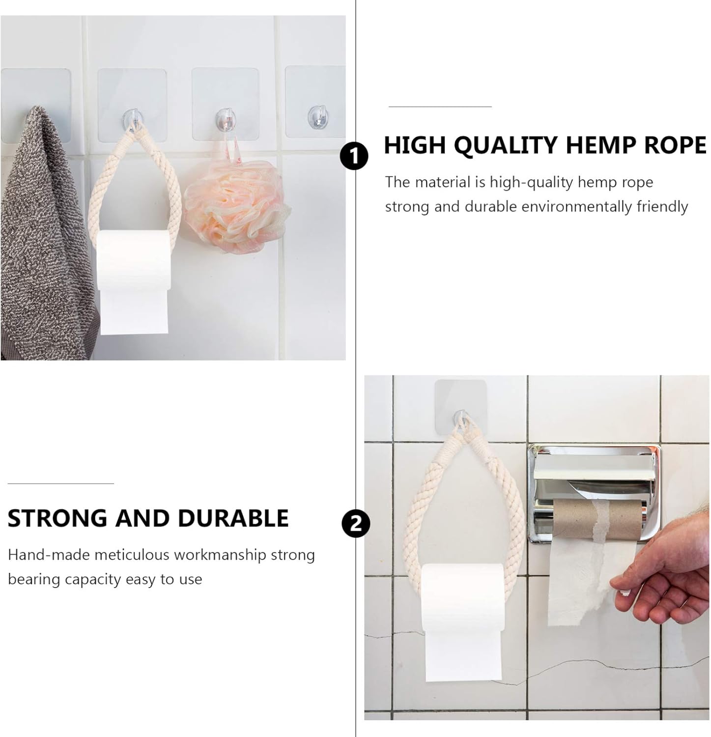 COHEALI Rope Toilet Paper Holder Wall Mount