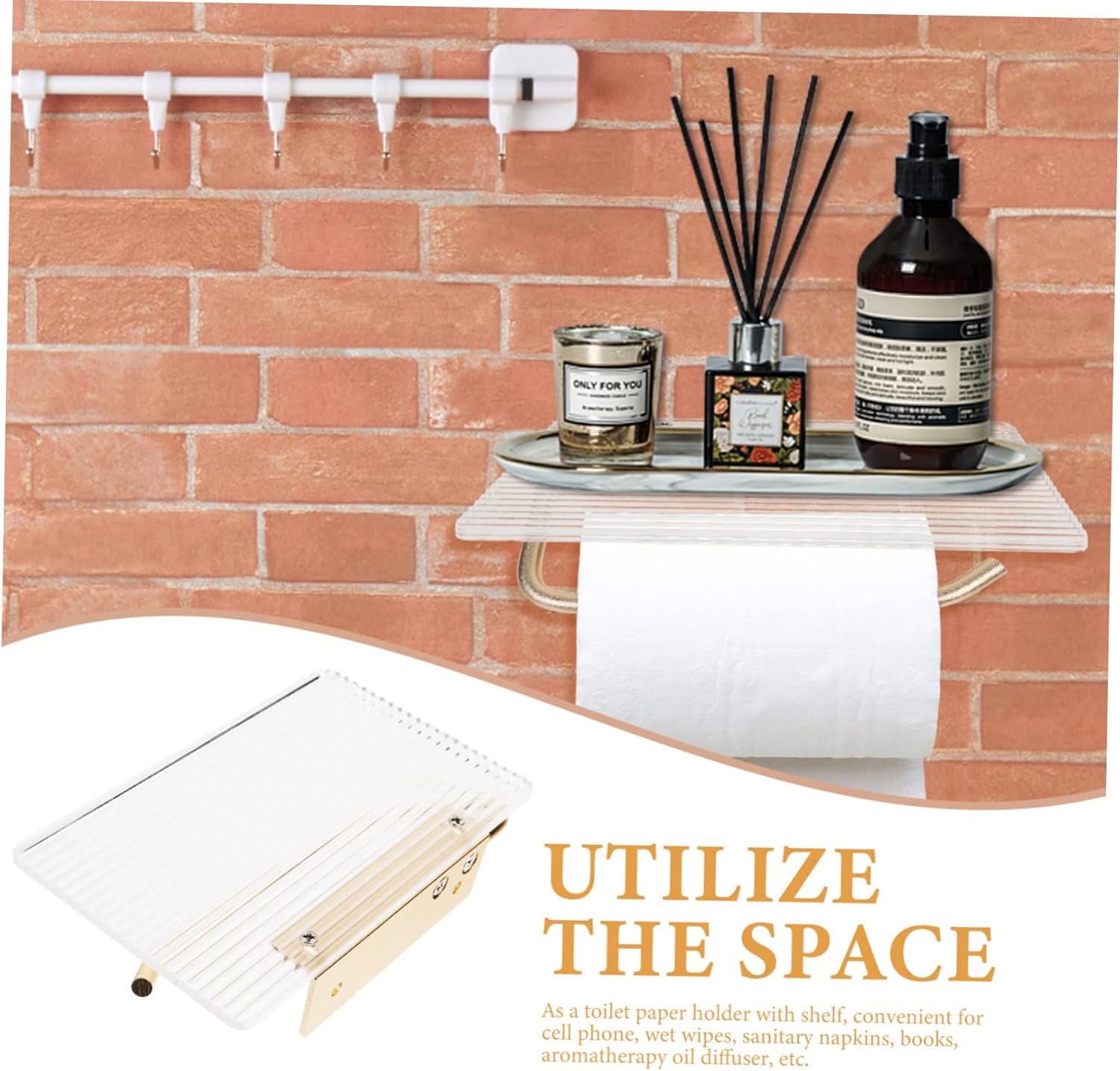 ARTIBETTER Modern Wall Mounted Toilet Paper Holder with Shelf