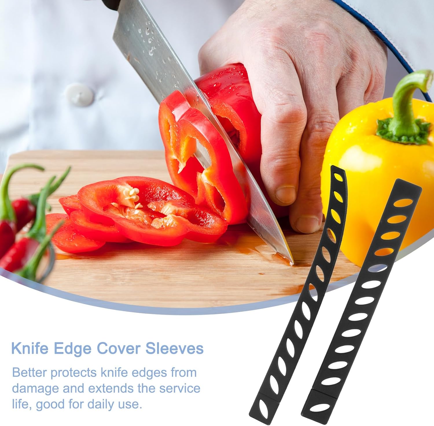 Uxcell 30Pcs Knife Guards Plastic Blade Covers Universal Black