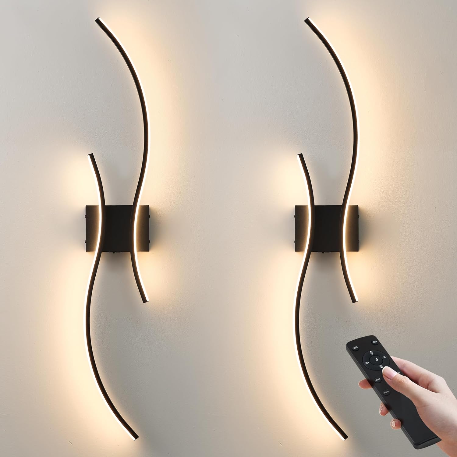 Battery Operated Wall Sconces Set of Two with Remote Control 1