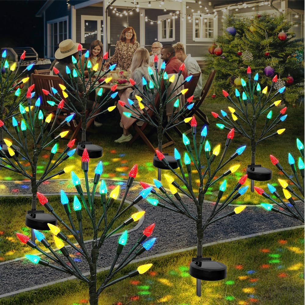 BeHiller Solar Strawberry Tree Lights 2PACK Outdoor Decor