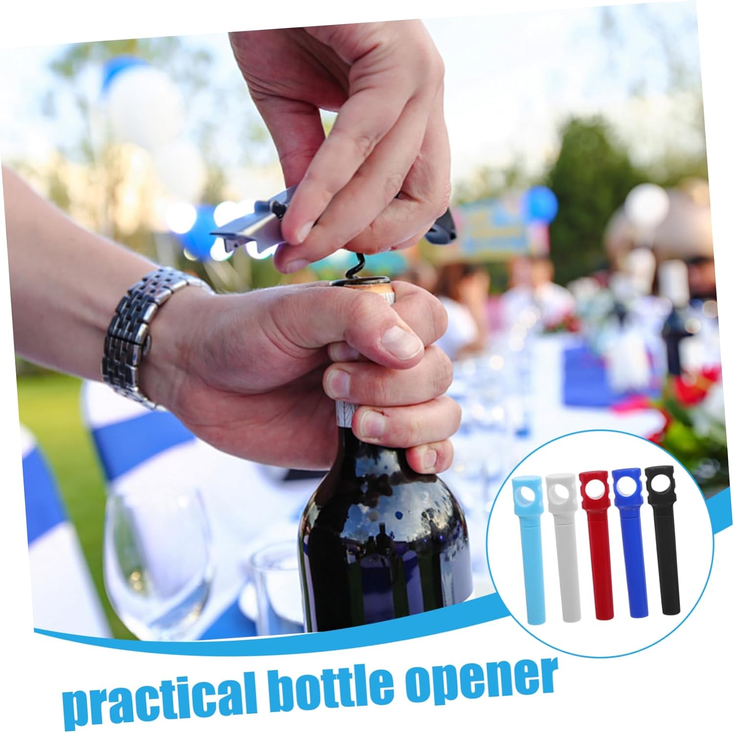 GRIRIW 5pcs Electric Wine Cap Opener Set