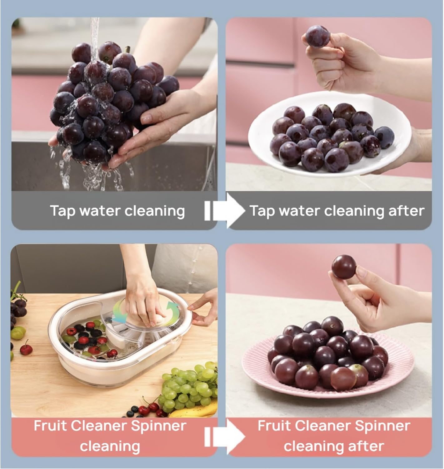Uptiar Fruit Cleaner Spinner Washer Pro - Green 1