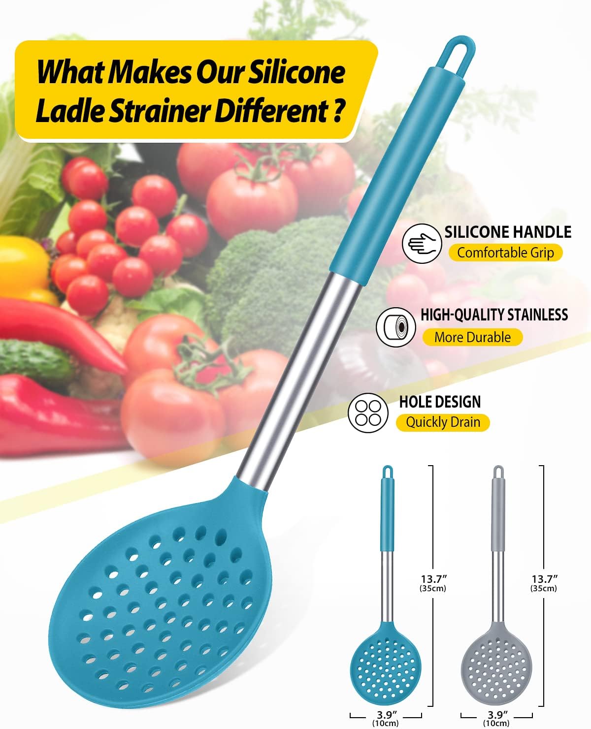 BUNDLEPRO Kitchen Ladle Strainer Set of 2 1