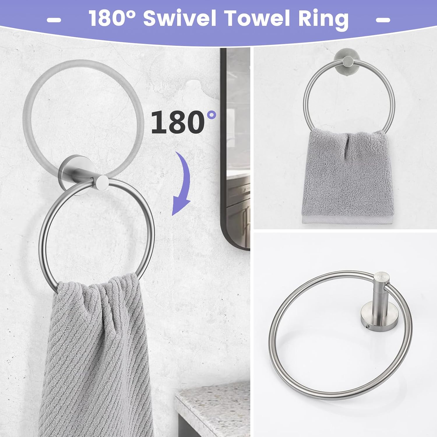 YACVCL 10-Piece Brushed Nickel Bathroom Hardware Set