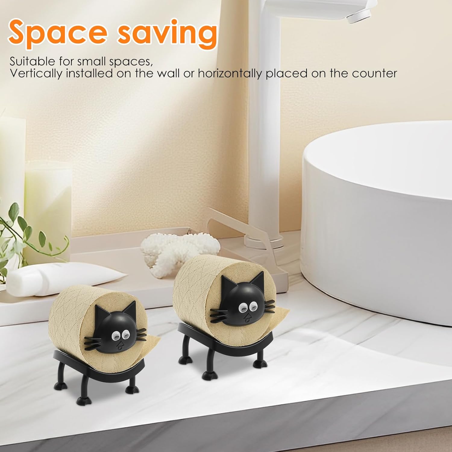 3 Pcs Cat Toilet Paper Holder Unique Design Easy to Assemble