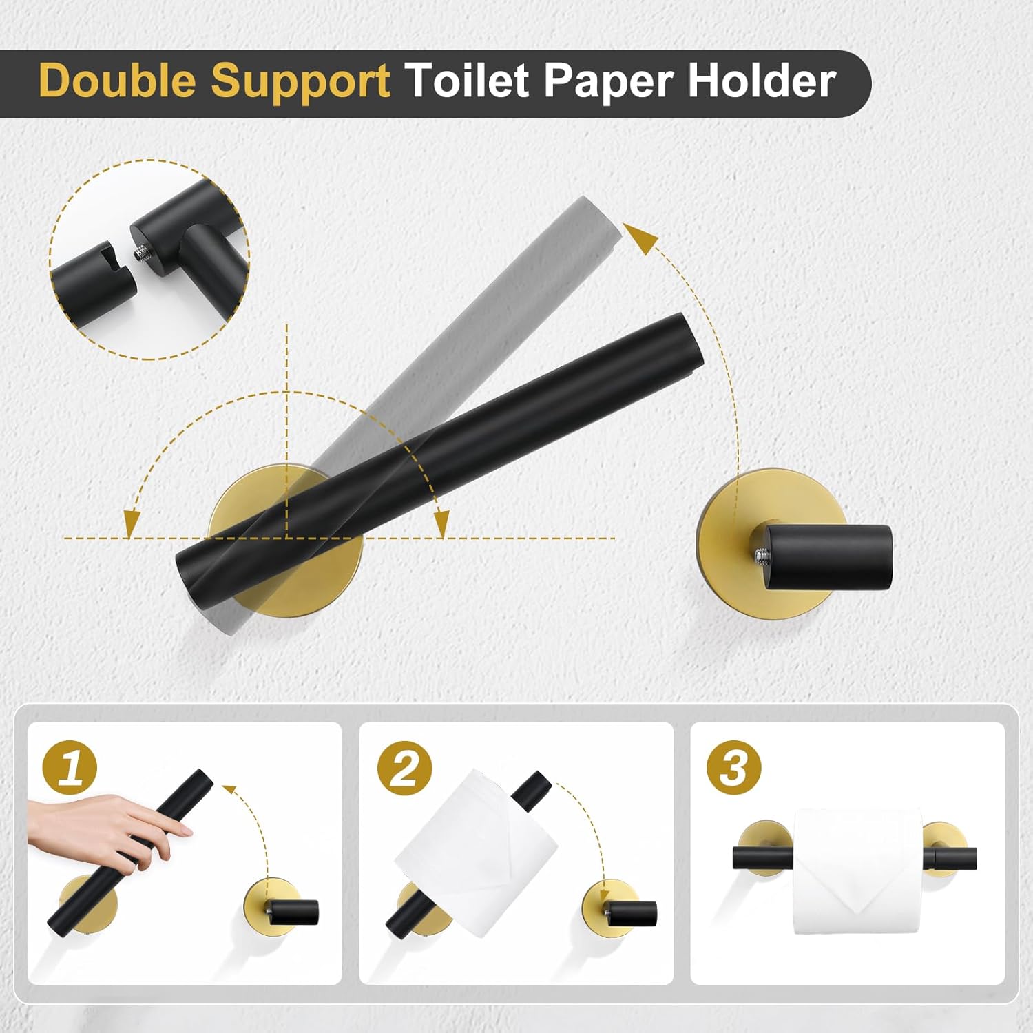 TQKAG 8-Piece Stainless Steel Towel Bar Set