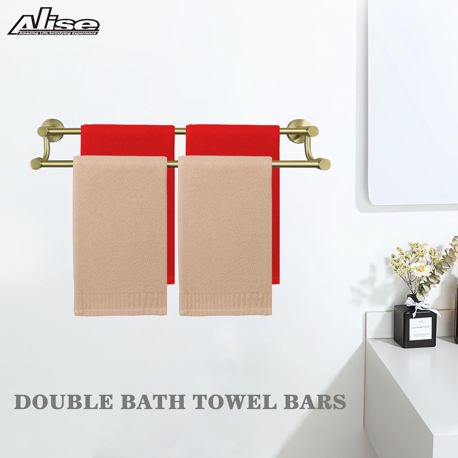 Alise 24 Inch Brushed Gold Towel Bar