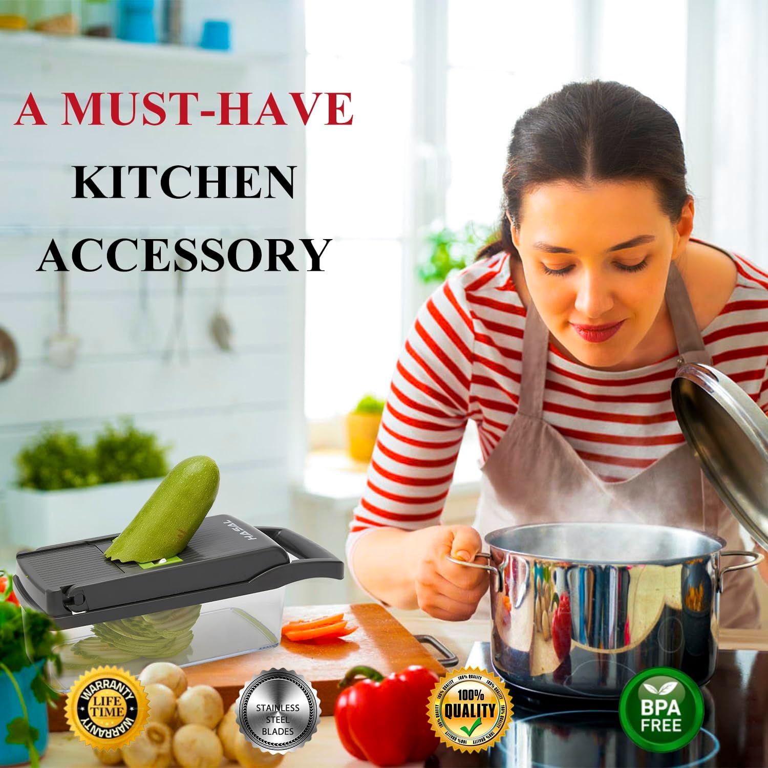 Hasal 16 in 1 Veggie Chopper with Container and Extra Peeler