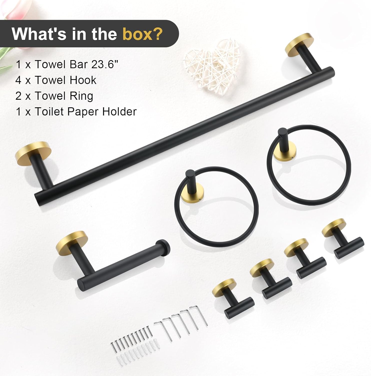 TQKAG 8-Piece Stainless Steel Towel Bar Set