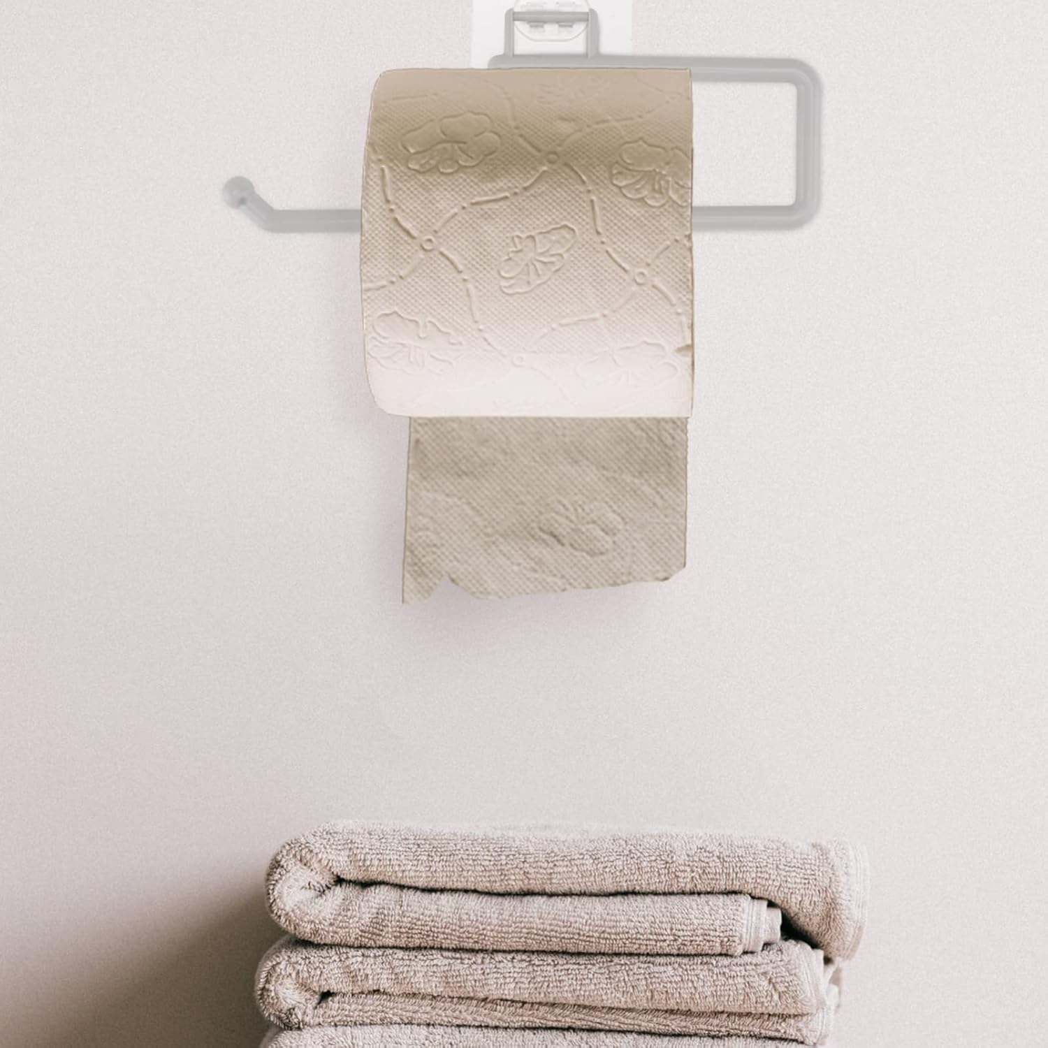 TEHAUX Wall-Mounted Toilet Paper Holder Roll Storage Stand