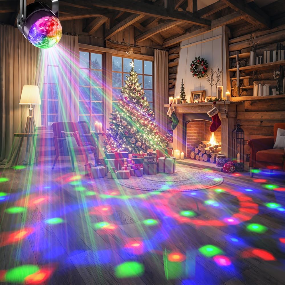 Yiixuyo 3-Pack Sound Activated Party Lights with Remote Control