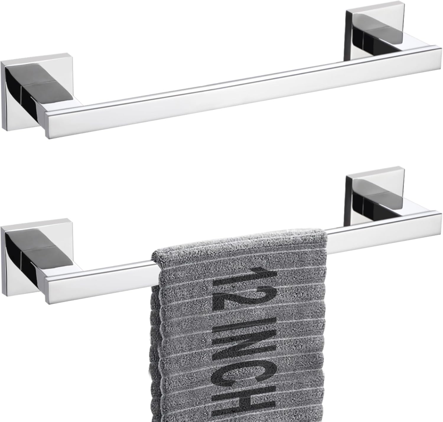 LANC Chrome Towel Bars 2 Pack Stainless Steel