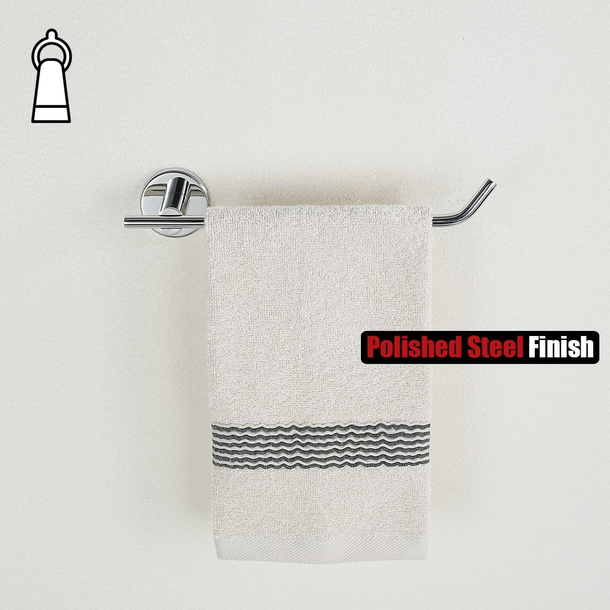JQK Chrome Towel Ring 9 Inch Stainless Steel Bathroom Holder