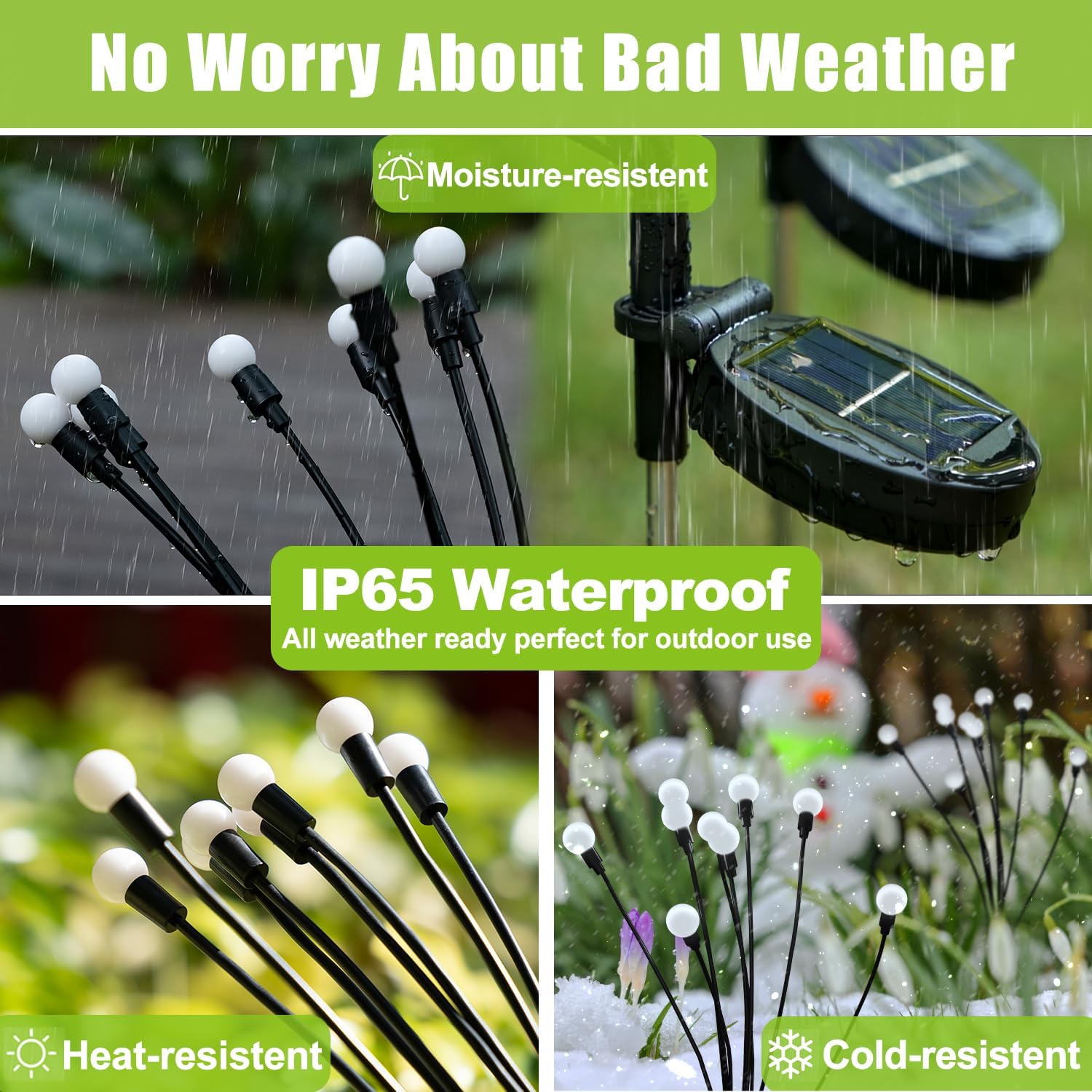 Flumy Solar Lights Outdoor Waterproof 2 Pack