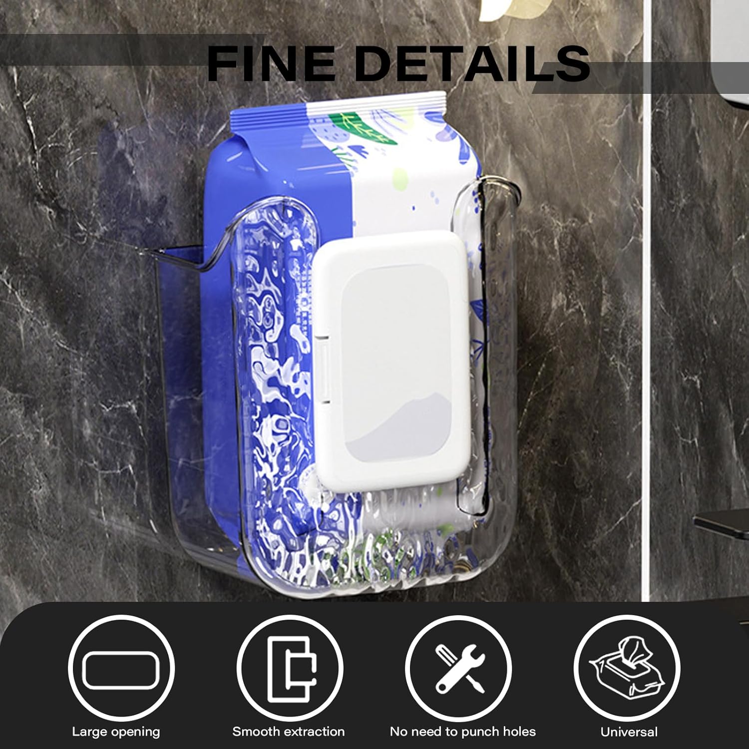 XUEYEGONGJI Wipes Dispenser Wall Mount Transparent Grey