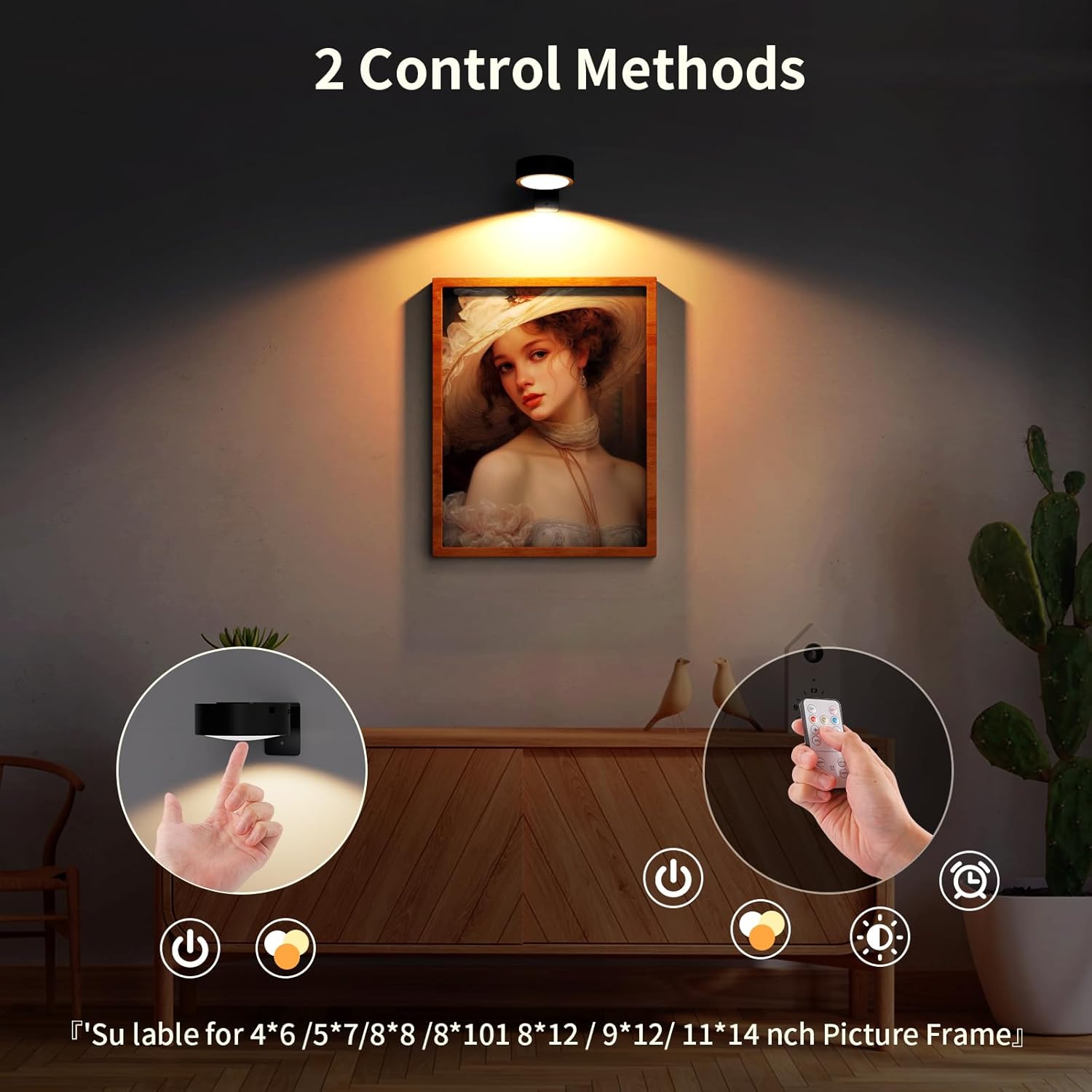 Narotood 3 Pack Picture Lights with 3 Modes and Remote Control 1
