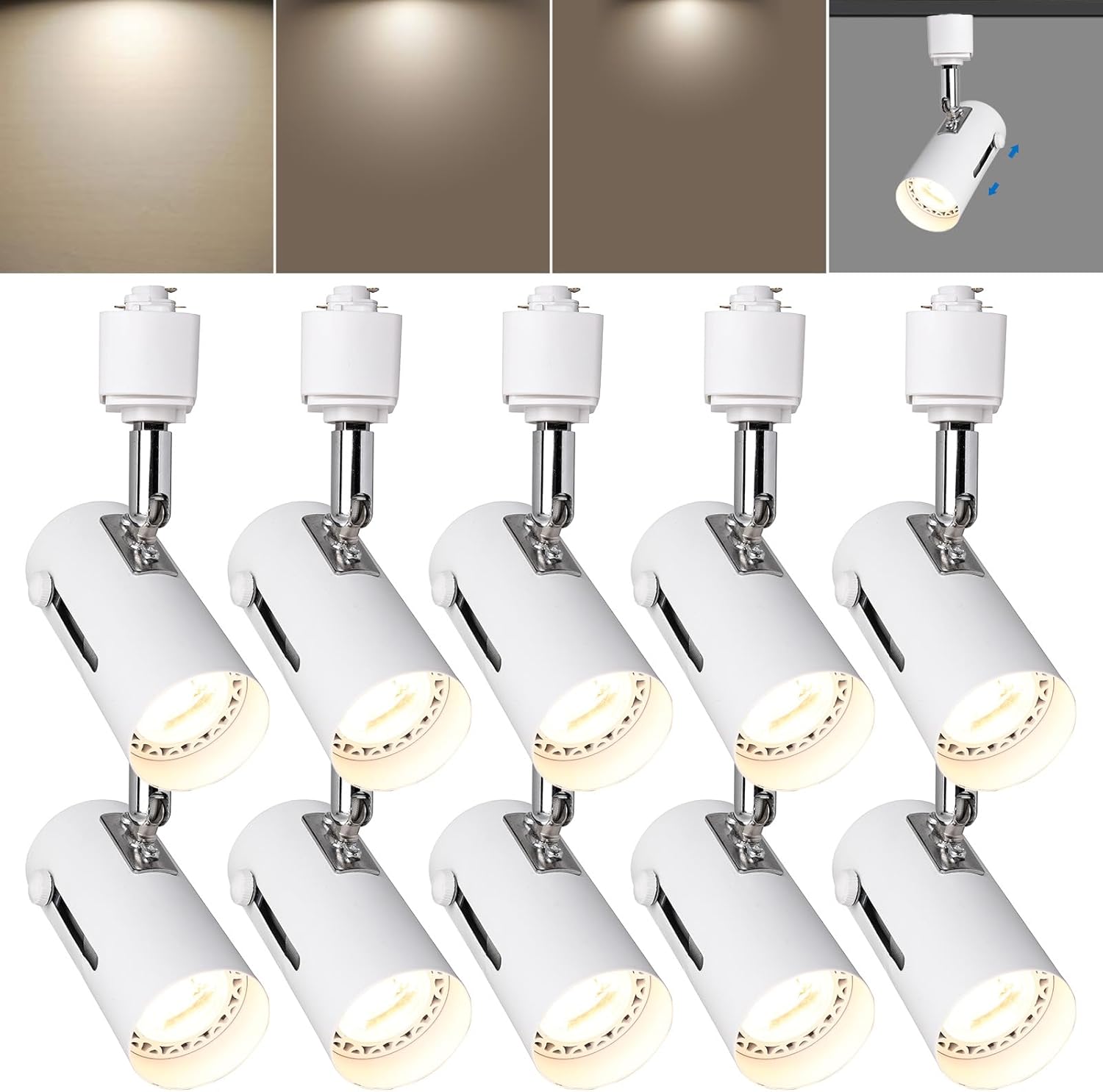 EAGLOD Dimmable 8W LED Track Light Heads - 10 Pack White