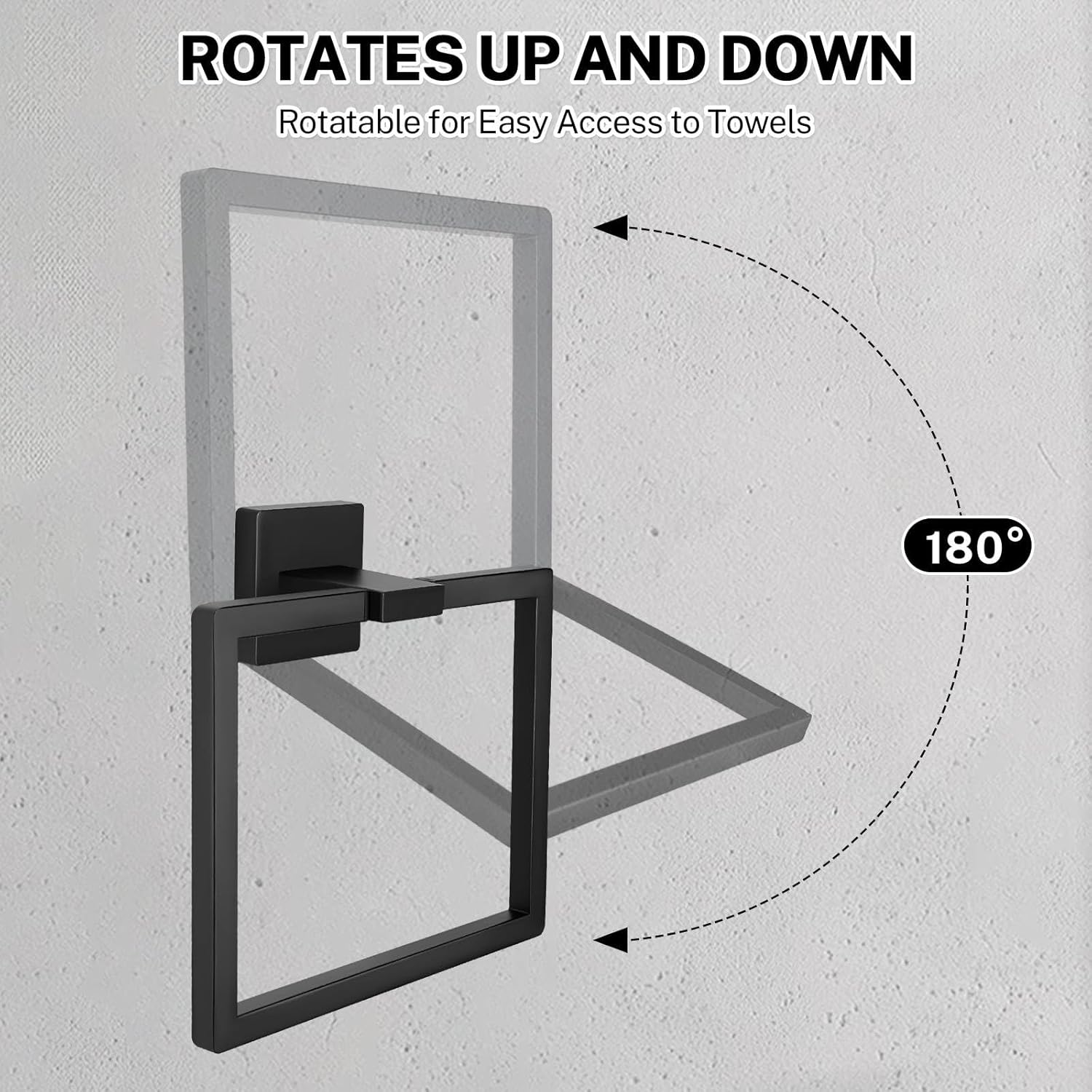 DUMDER Matte Black Rotatable Towel Ring
