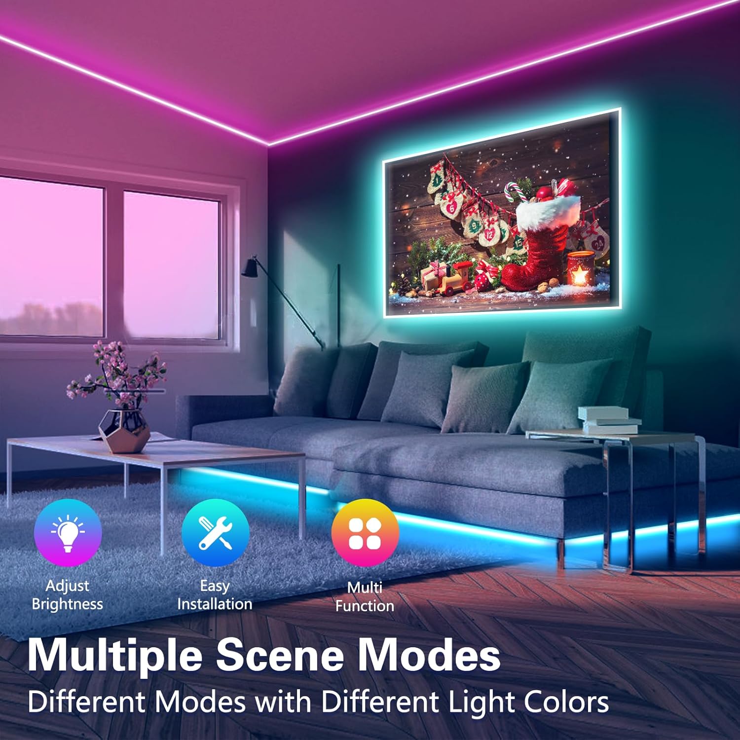 KEXU Smart WiFi LED Strip Light 50ft with Alexa Google Assistant