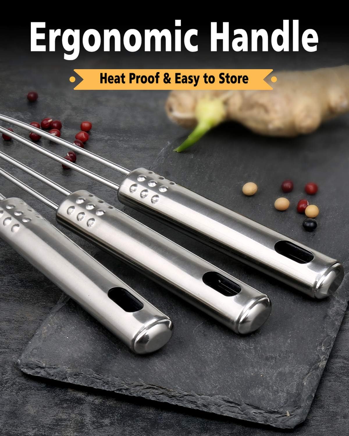 Fancymay 3-Piece Stainless Steel Spider Strainer Set