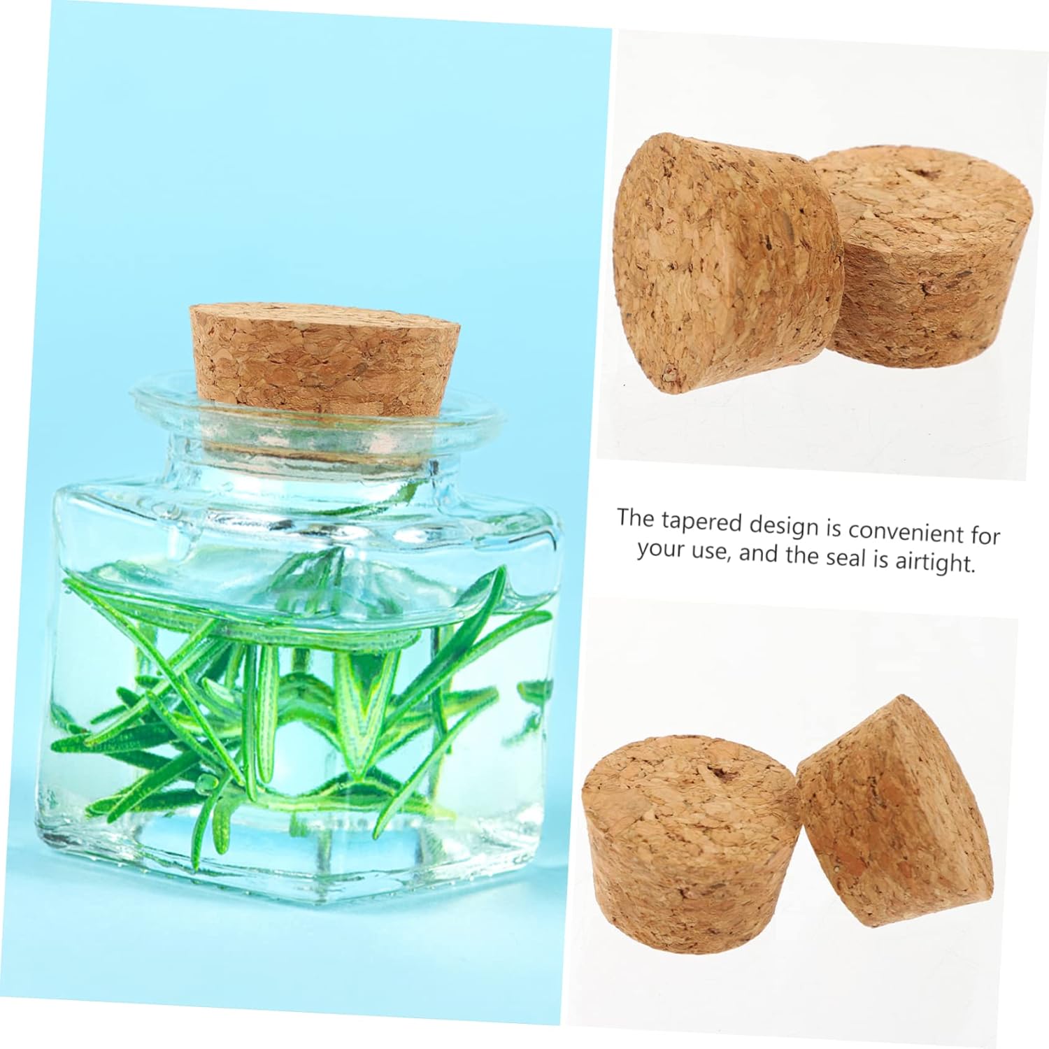 DECHOUS Wooden Wine Stoppers with Cork Plugs 60 Pcs Set