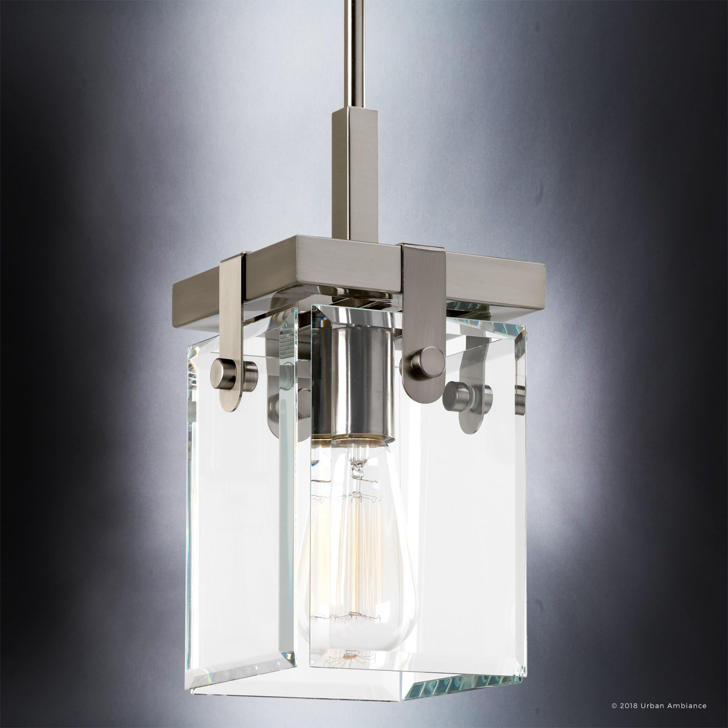 Urban Ambiance Farmhouse Pendant Light with Brushed Nickel Finish