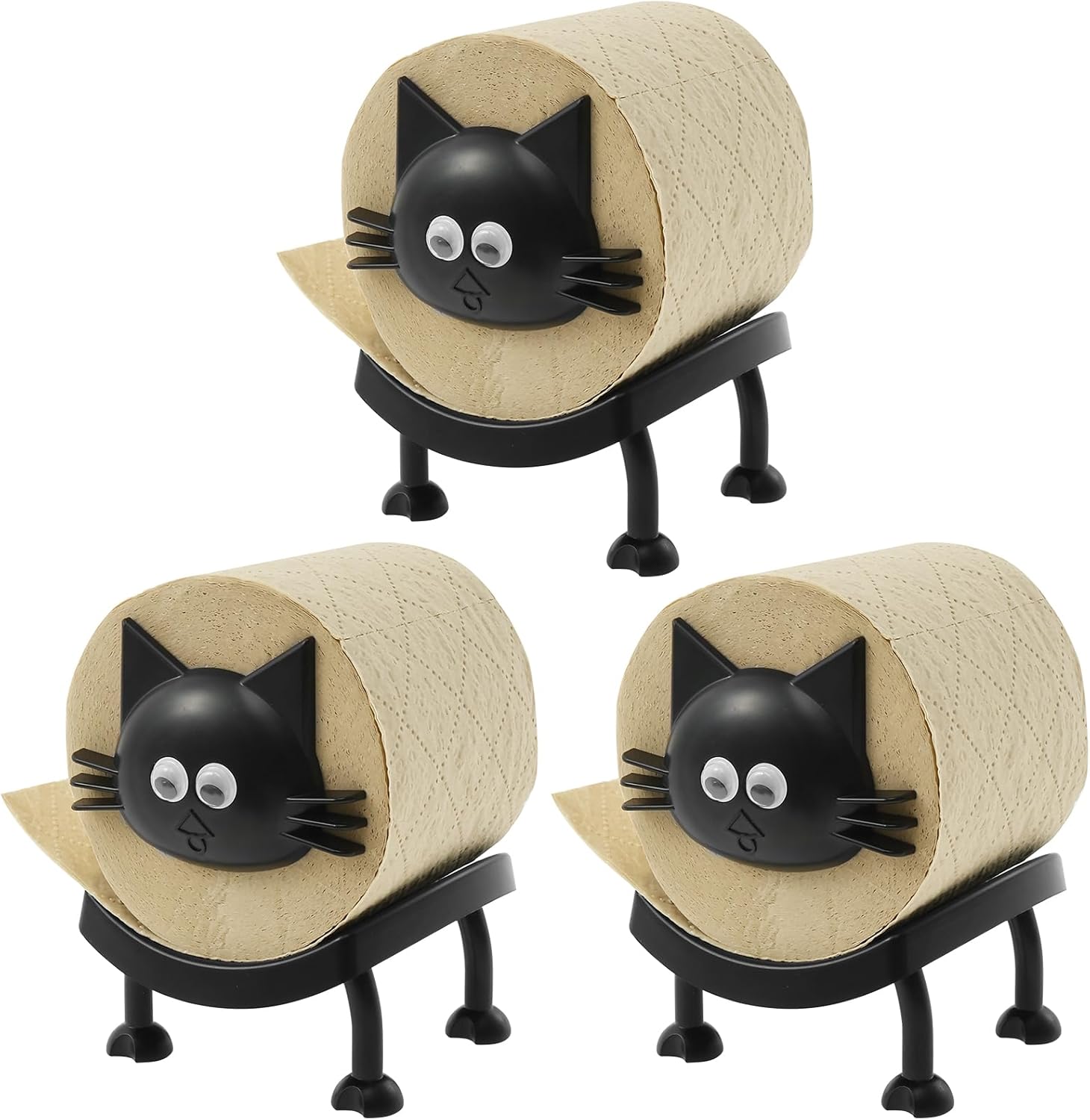 3 Pcs Cat Toilet Paper Holder Unique Design Easy to Assemble