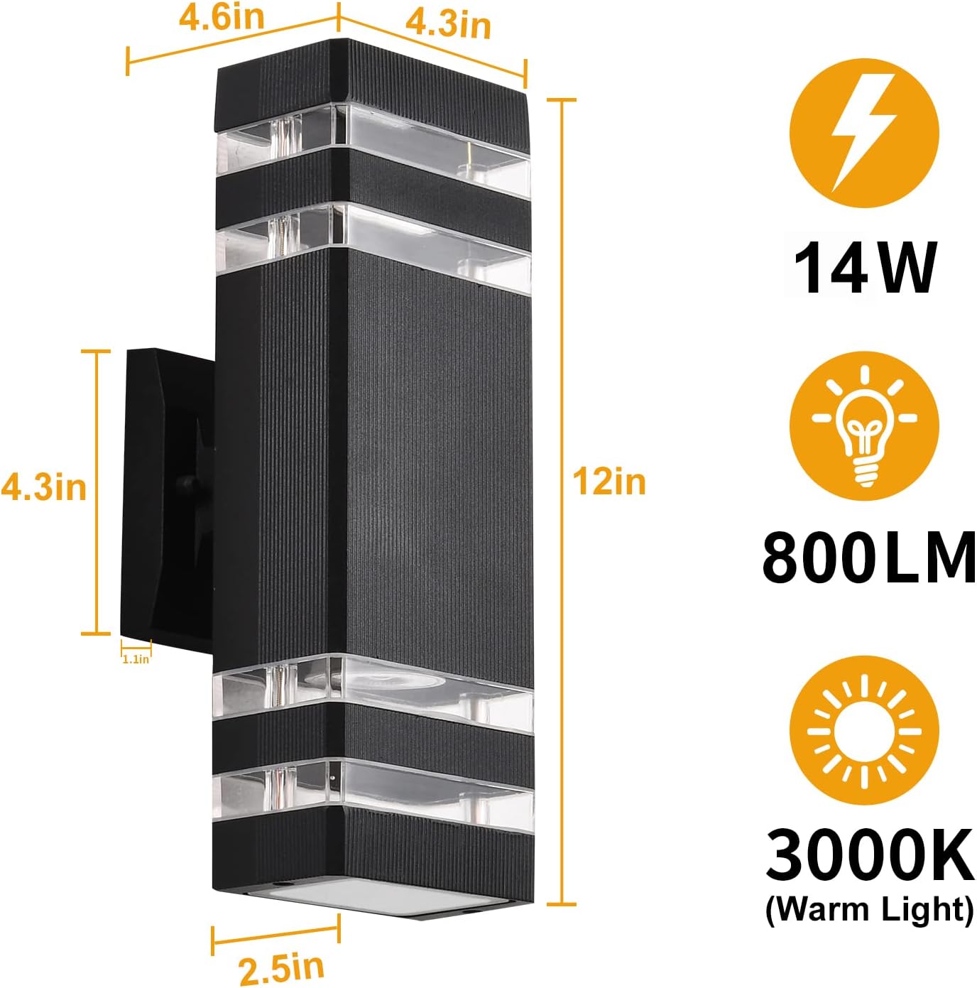DASTOR Modern Outdoor Wall Light in Black