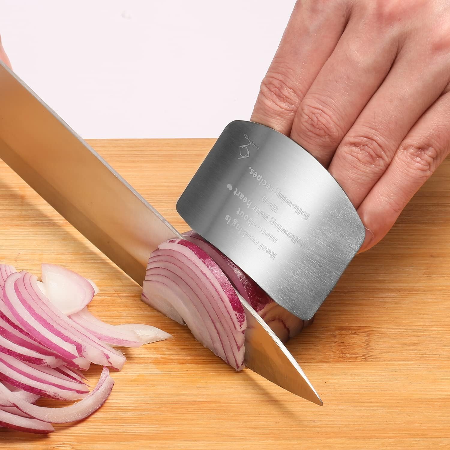 LuluCircle 4 Piece Stainless Steel Finger Guards for Cutting