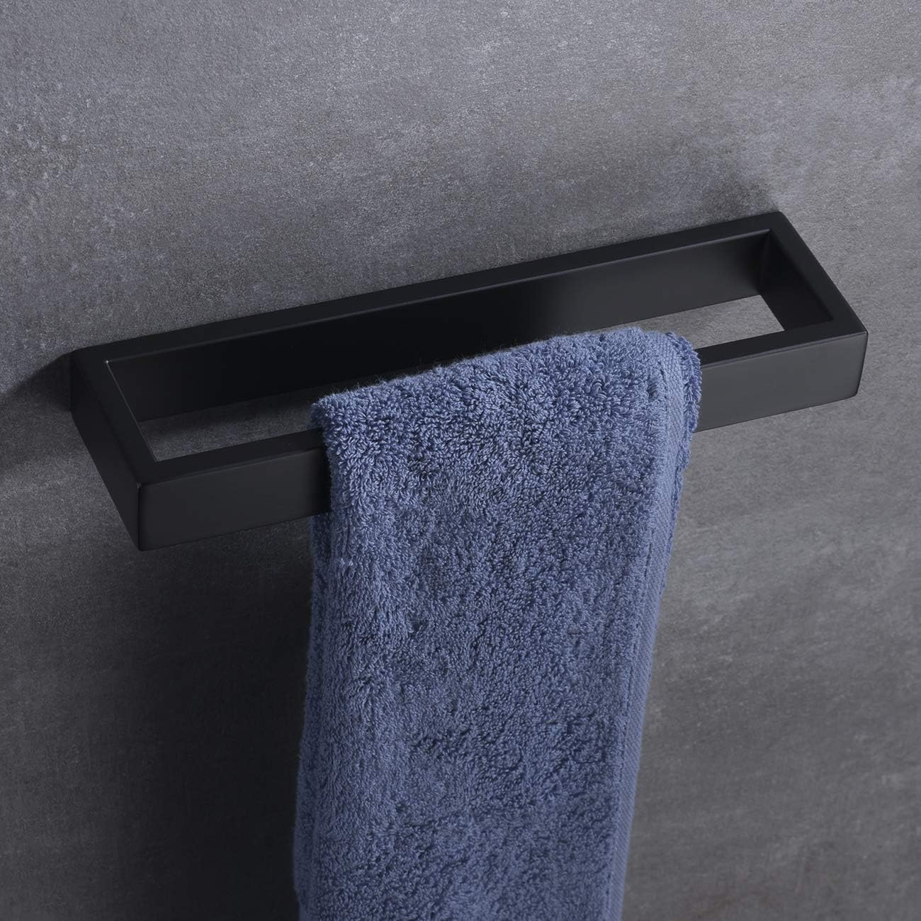 Hoooh Bath Towel Holder Matte Black Stainless Steel