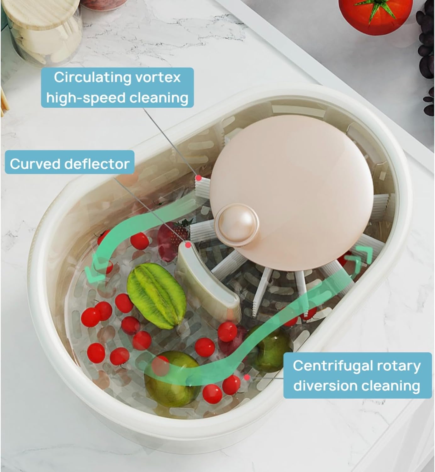 Uptiar Fruit Cleaner Spinner Washer Pro - Green 1