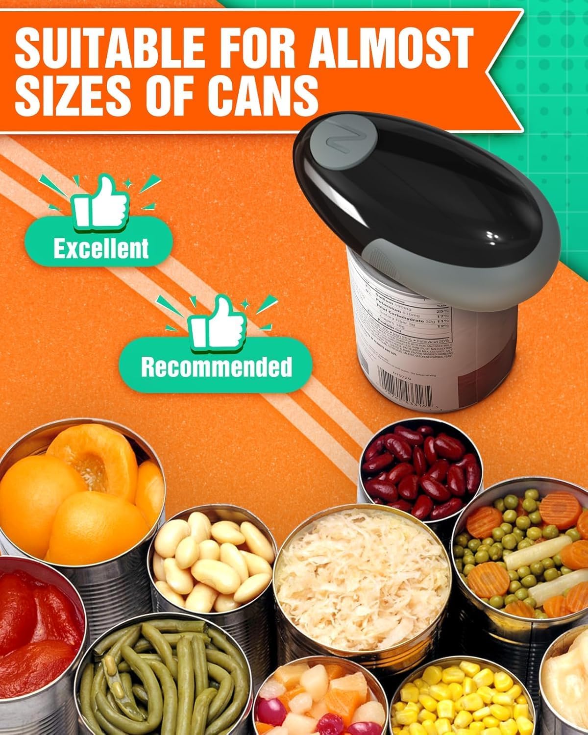 Fahsiam One-Touch Electric Can Opener Black