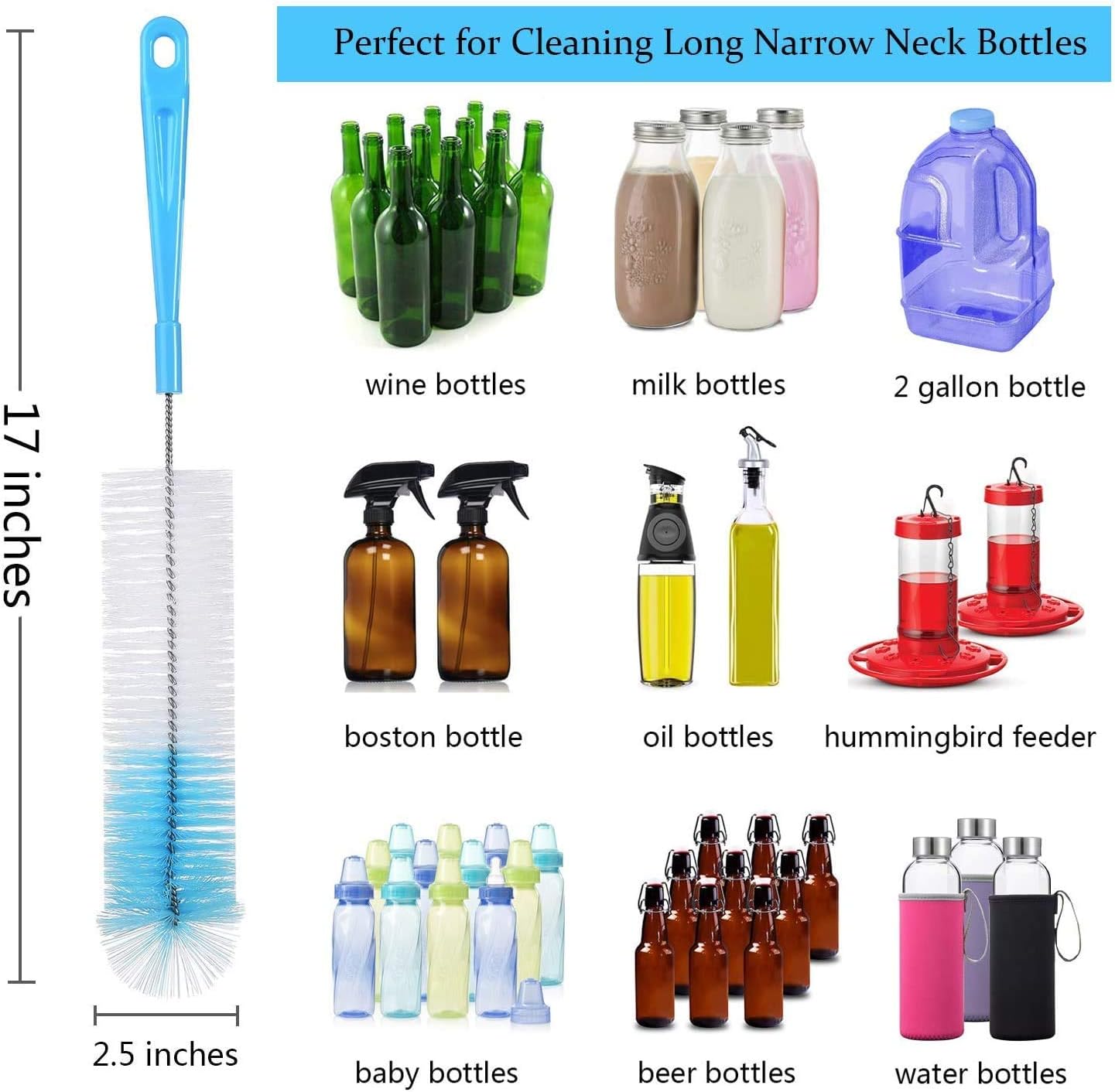 Alink 8-Pack Bottle Cleaning Brush Set