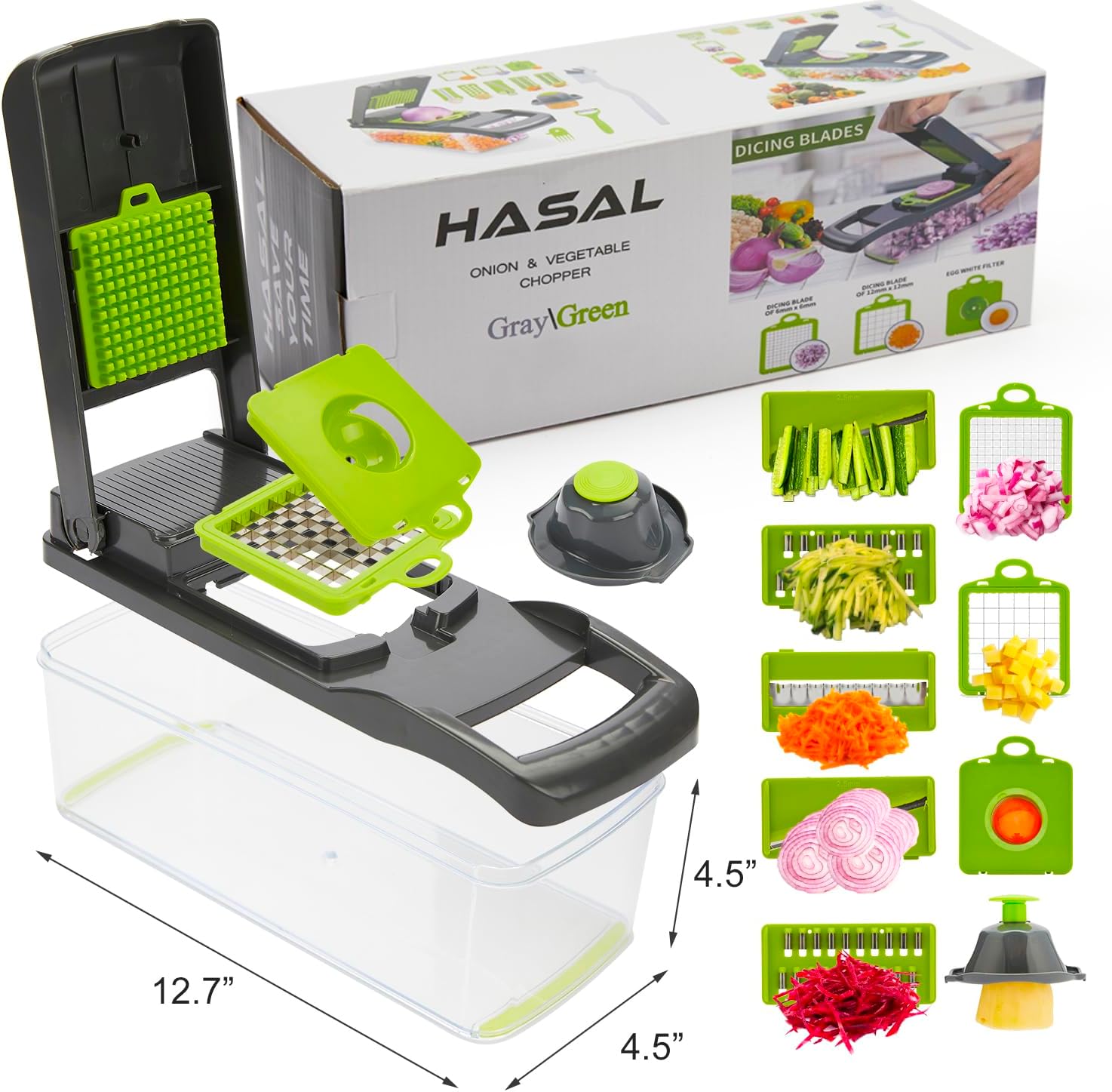 Hasal 16 in 1 Veggie Chopper with Container and Extra Peeler