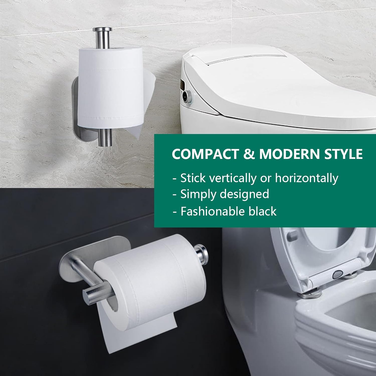 YUET Toilet Roll Holder Self Adhesive Stainless Steel