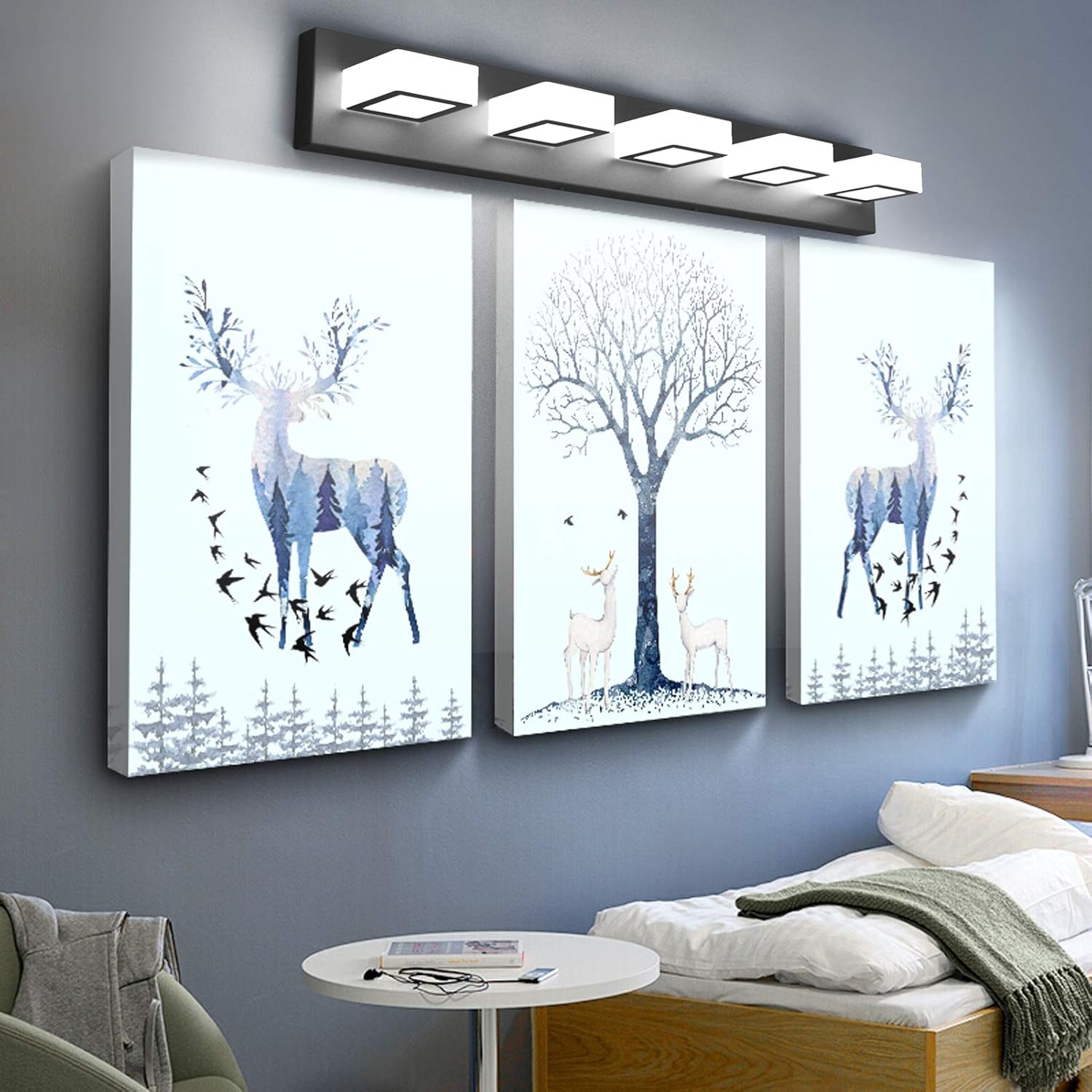 Ralbay 5 Light Modern Black Vanity Light