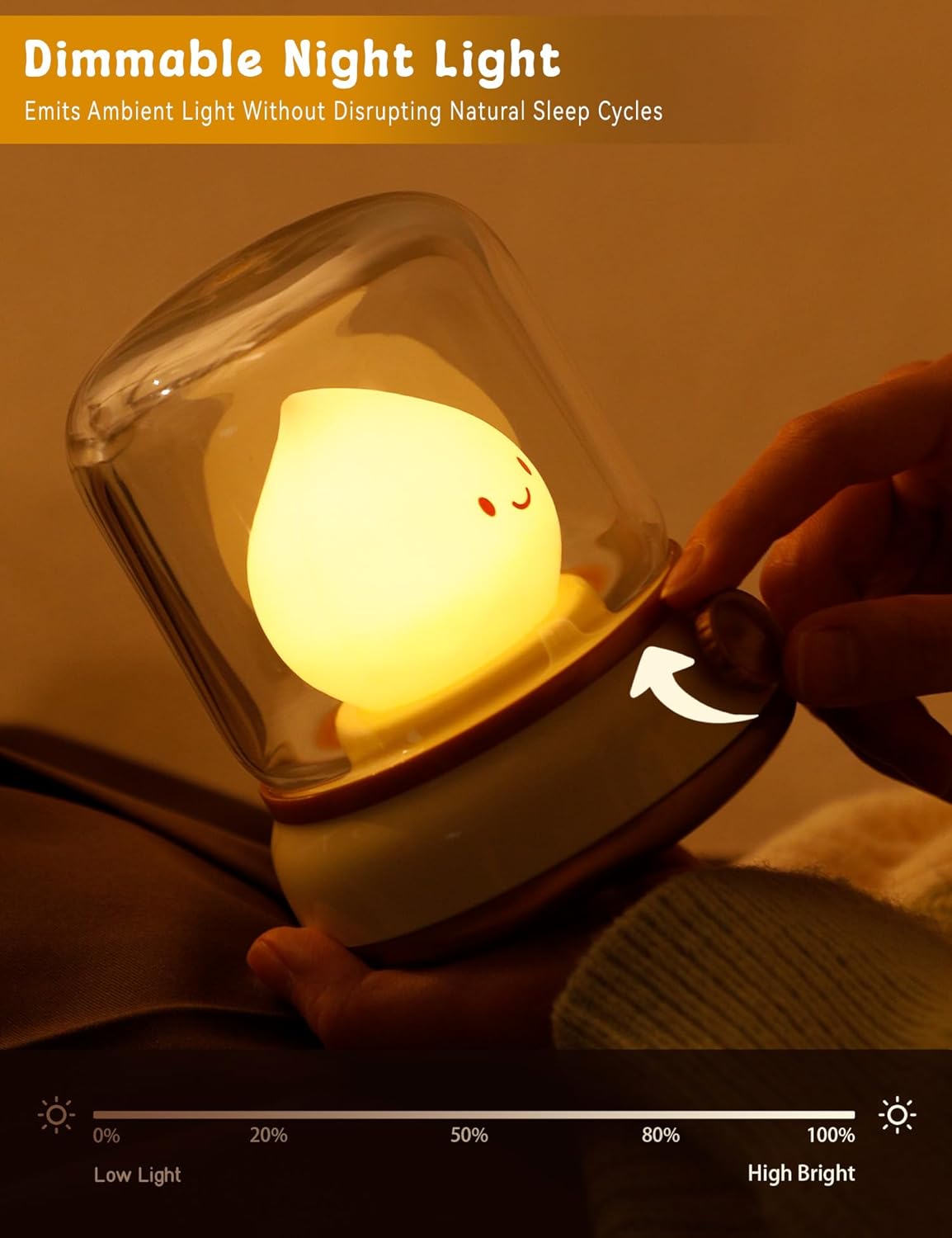 WANIDEA Cute Chibi Flame Lamp Retro Night Light Rechargeable Decor
