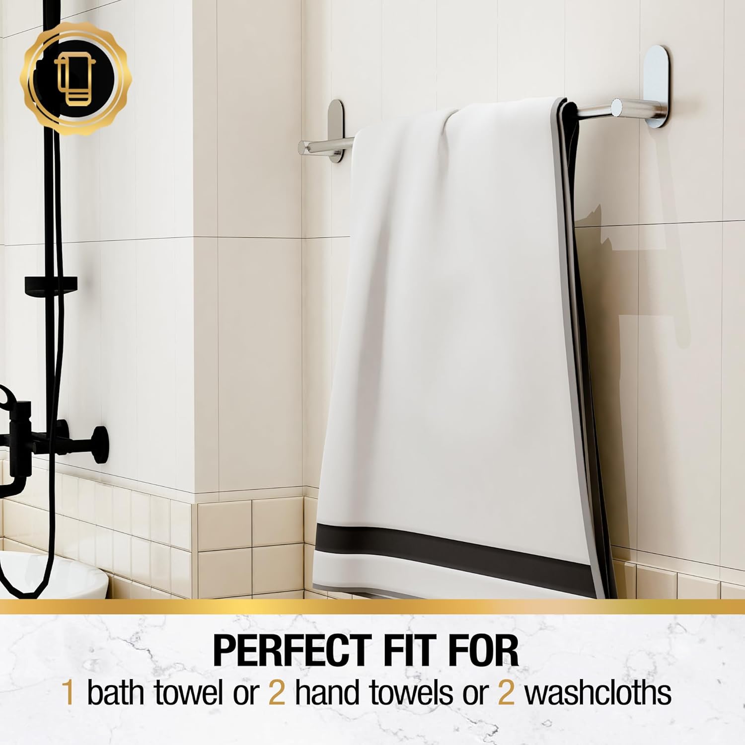 HITSLAM 30 Inch Self Adhesive Towel Bar No Drilling