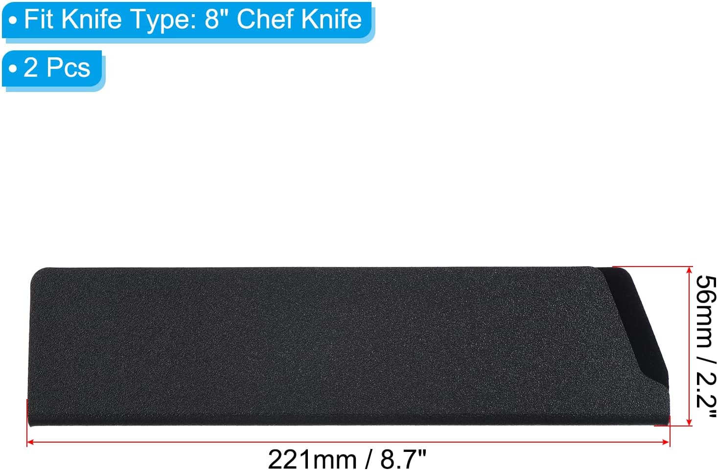 PATIKIL ABS Knife Cover Sleeves for 8 Chef Knife 2 Pack Black