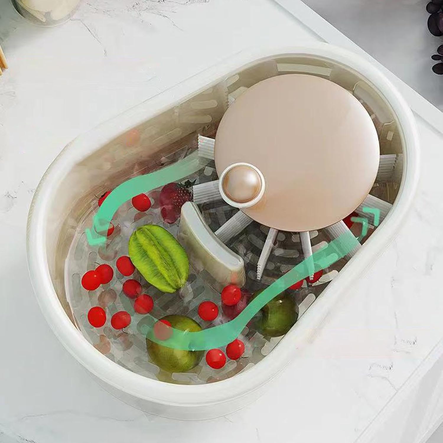 Biniveil Fruit Cleaner Spinner - Portable Manual Quick Efficient
