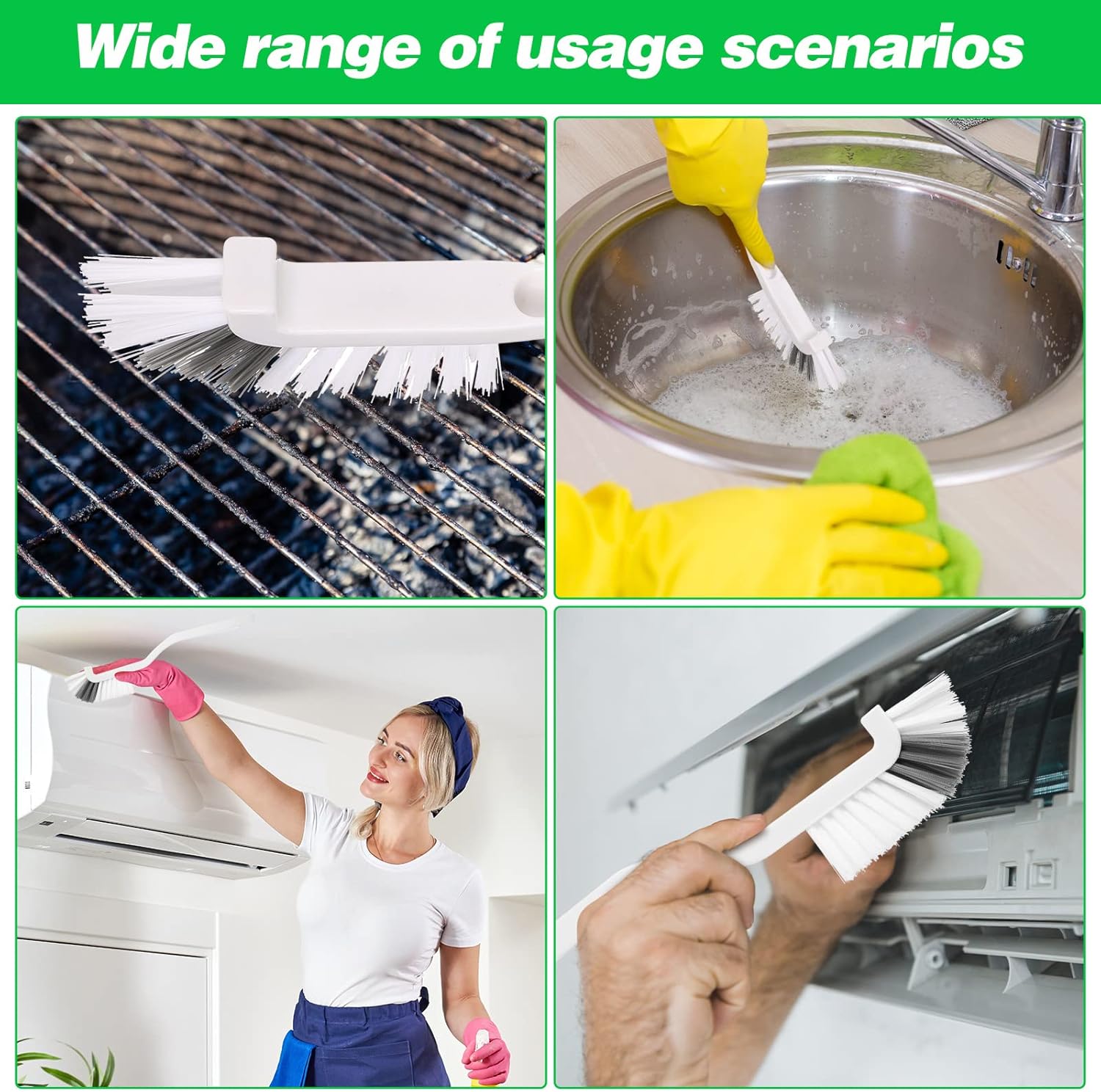 Yinkin 24 Pcs Kitchen Cleaning Brush Set with 90 Degree Angle