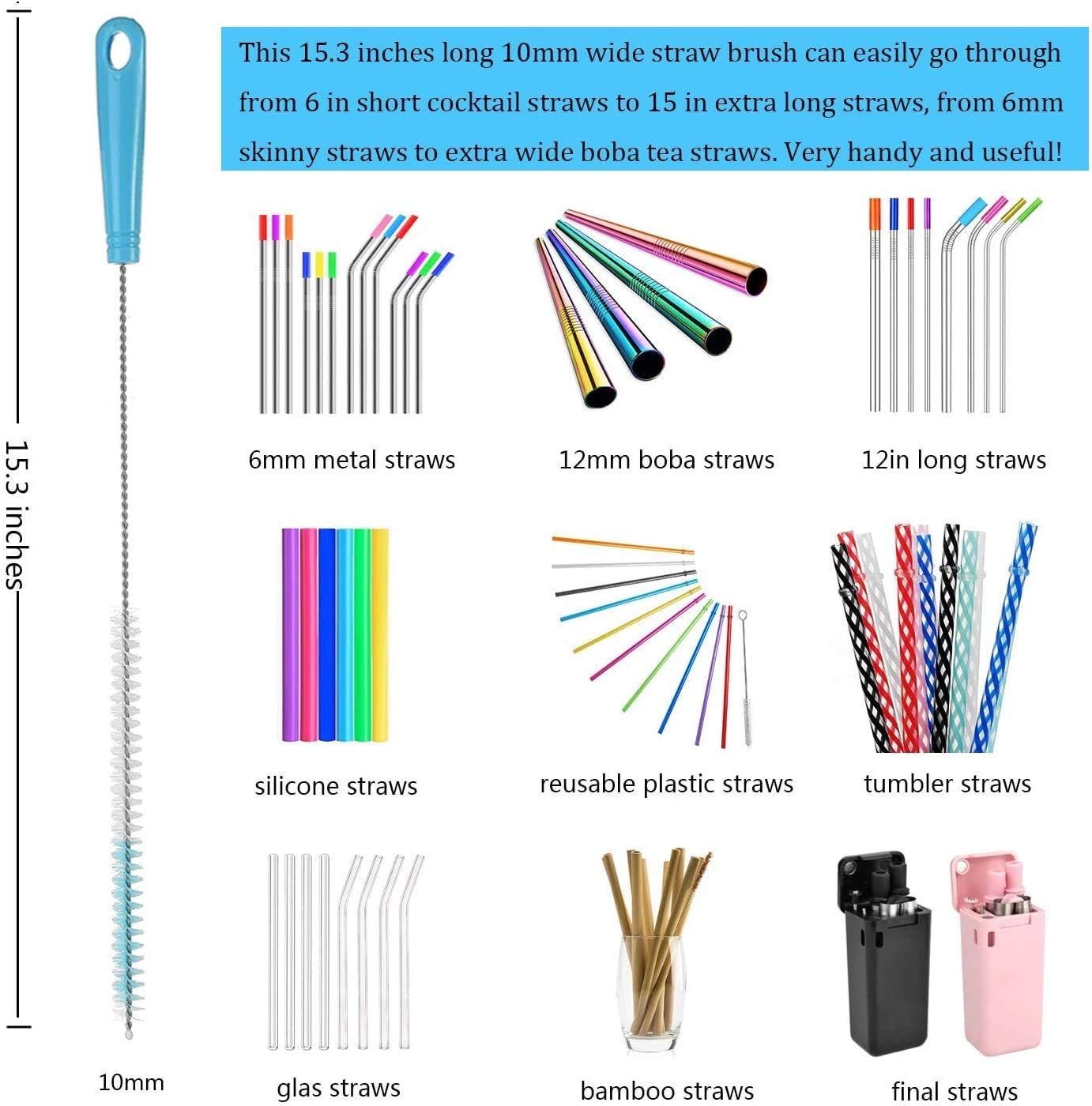 Alink 8-Pack Bottle Cleaning Brush Set