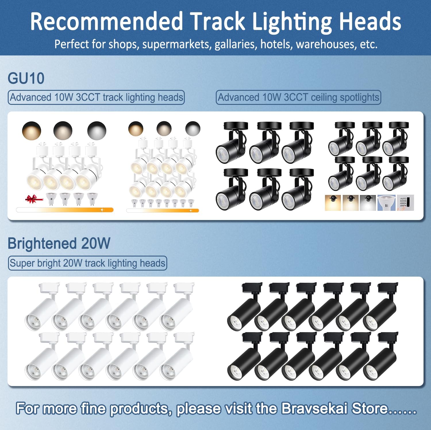Bravsekai H-Type Track Lighting Connector